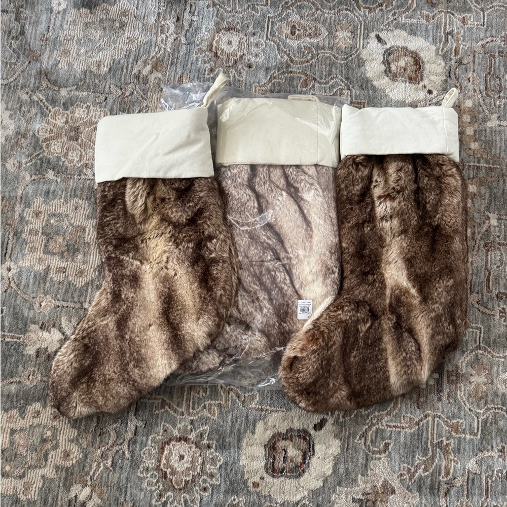 Pottery Barn Faux Fur Stocking